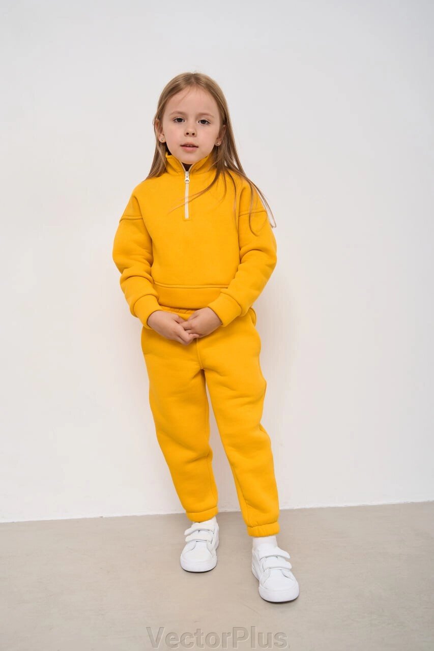 Теплий спортивний костюм для дівчинки колір жовтий нар. 110 444384 від компанії VectorPlus - фото 1