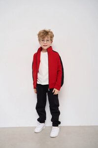 Теплый костюм для мальчика цвет красный р. 170 447471