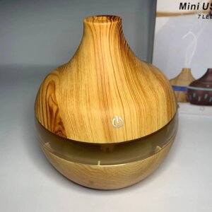 Зволожувач повітря аромадифузор з 7 Led підсвіткою ароматизатор Humidifier Atomization Mini Usb Light WoodЗволожувач