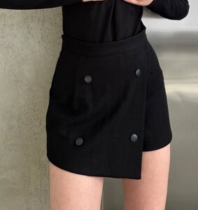 Женская юбка-шорты из кашемира цвет черный р. 46/48 452379