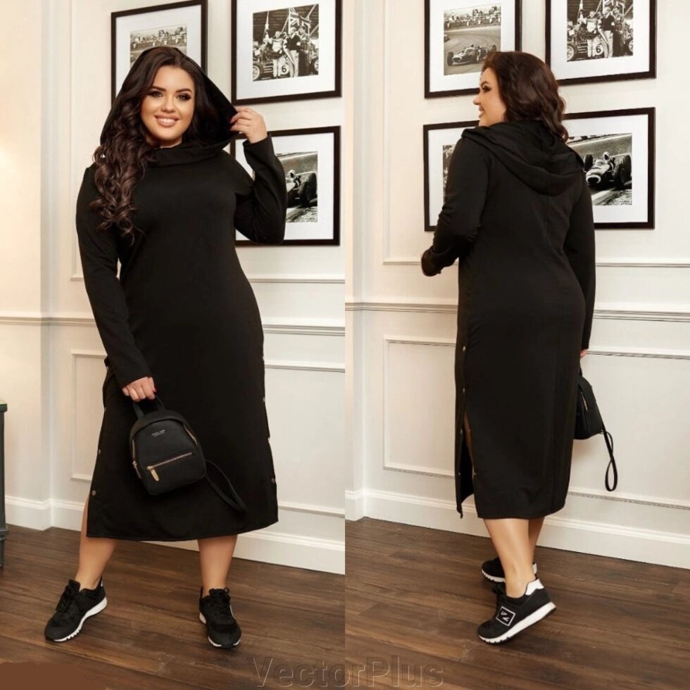 Женское платье черное батал SKL92-290368Женское платье черное батал SKL92-290368 ##от компании## VectorPlus - ##фото## 1