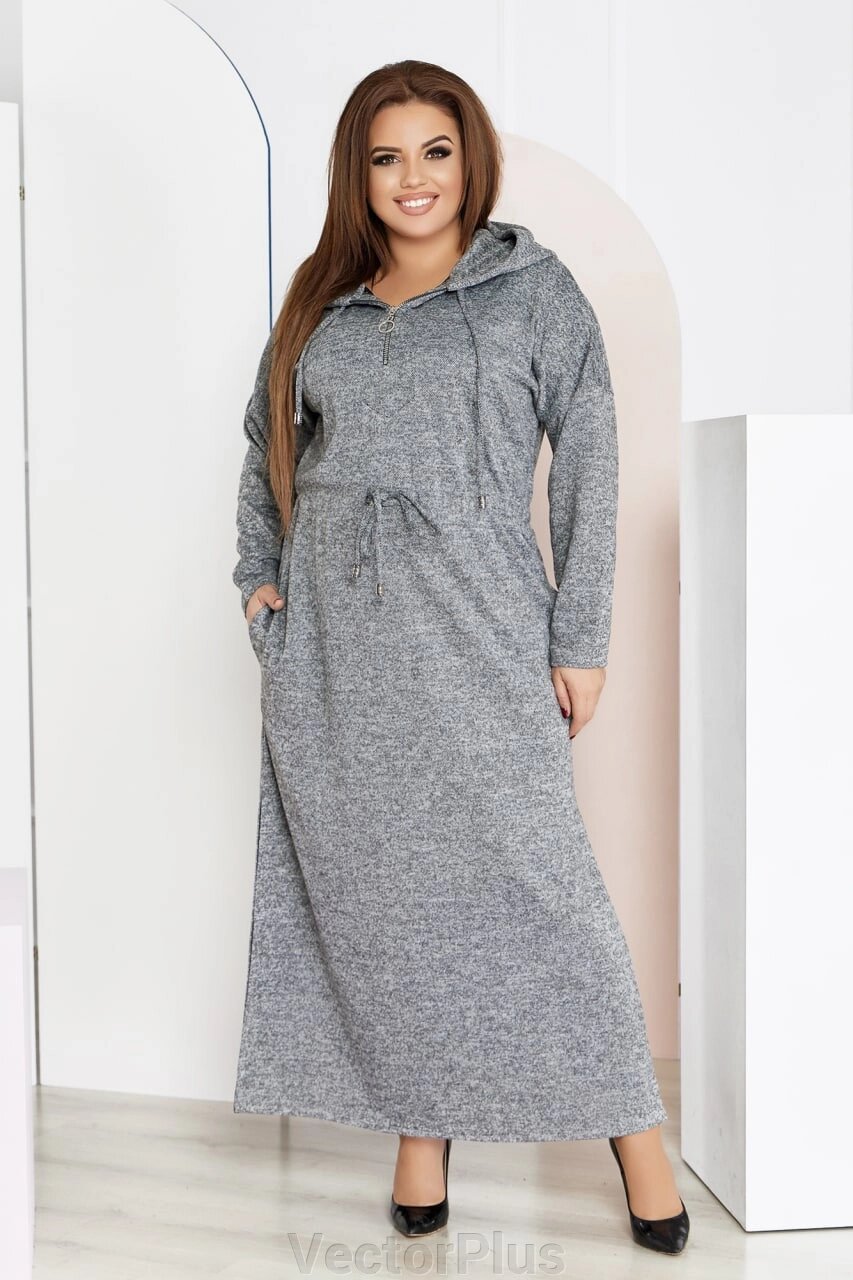 Жіноча ангорова сукня колір сірий р. 52/54 434290 від компанії VectorPlus - фото 1