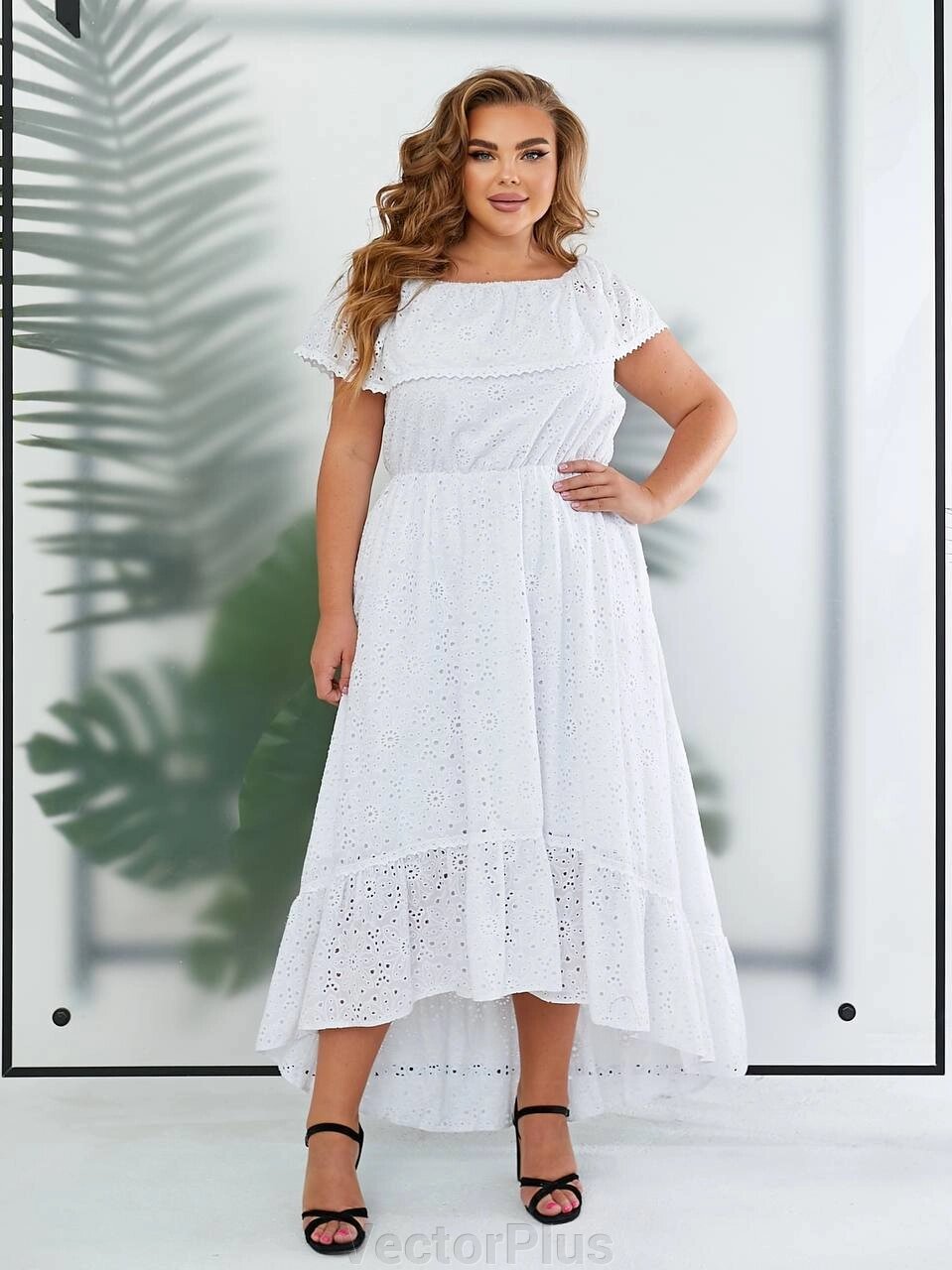 Жіноча асиметрична сукня білий колір 438638 від компанії VectorPlus - фото 1