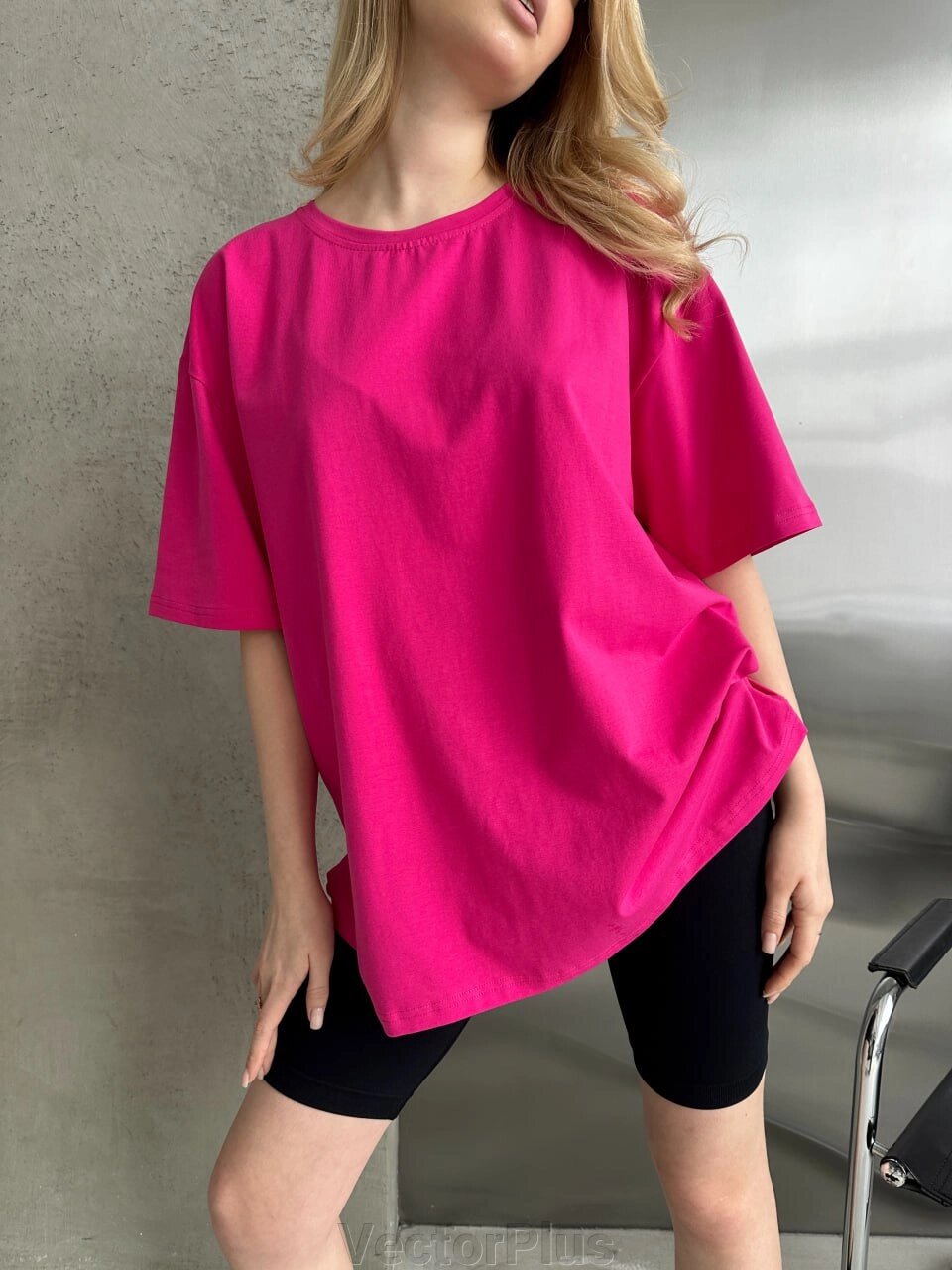 Жіноча базова футболка колір малиновий нар. 42/46 452425 від компанії VectorPlus - фото 1