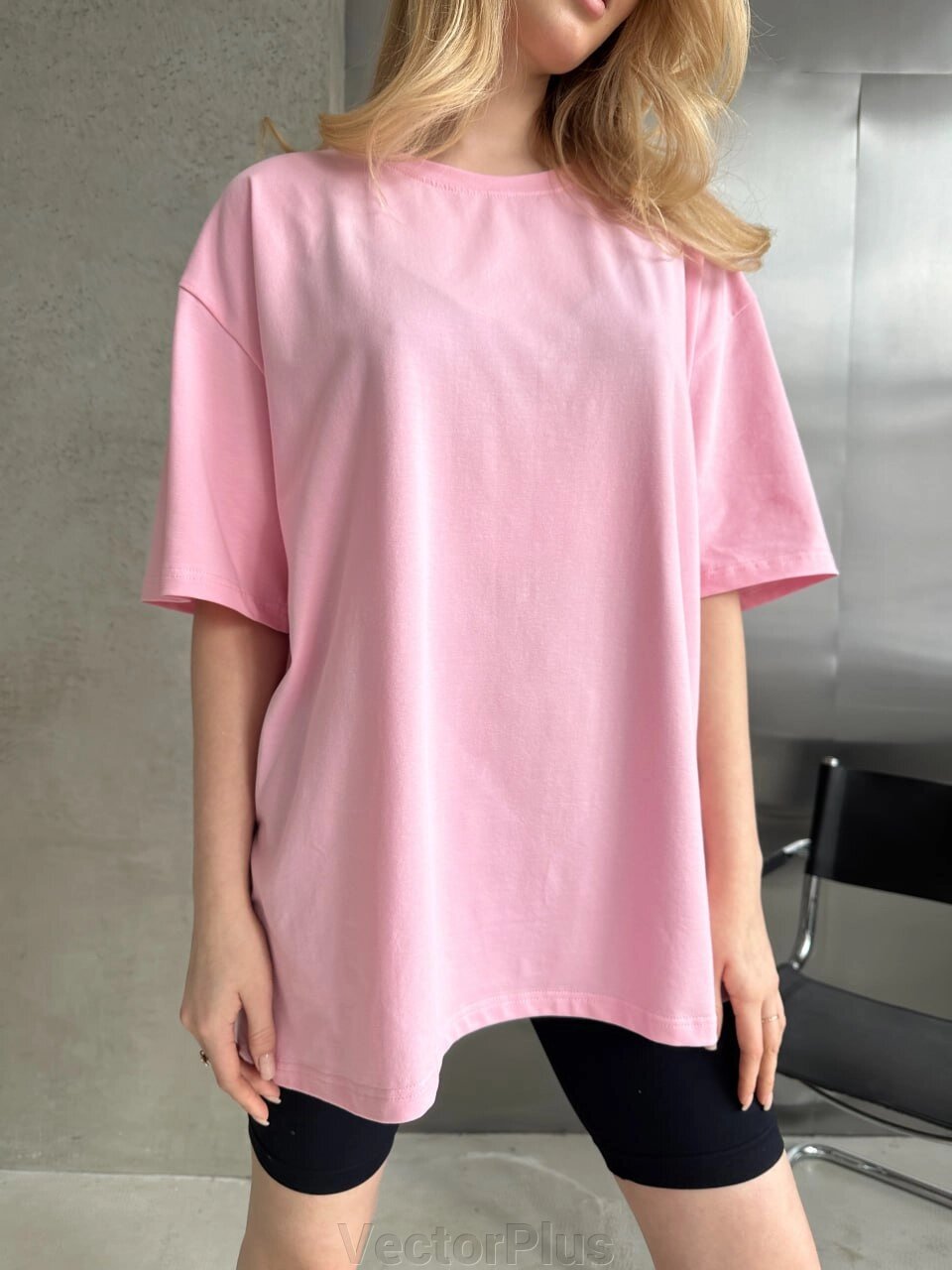 Жіноча базова футболка колір рожевий нар. 42/46 452428 від компанії VectorPlus - фото 1