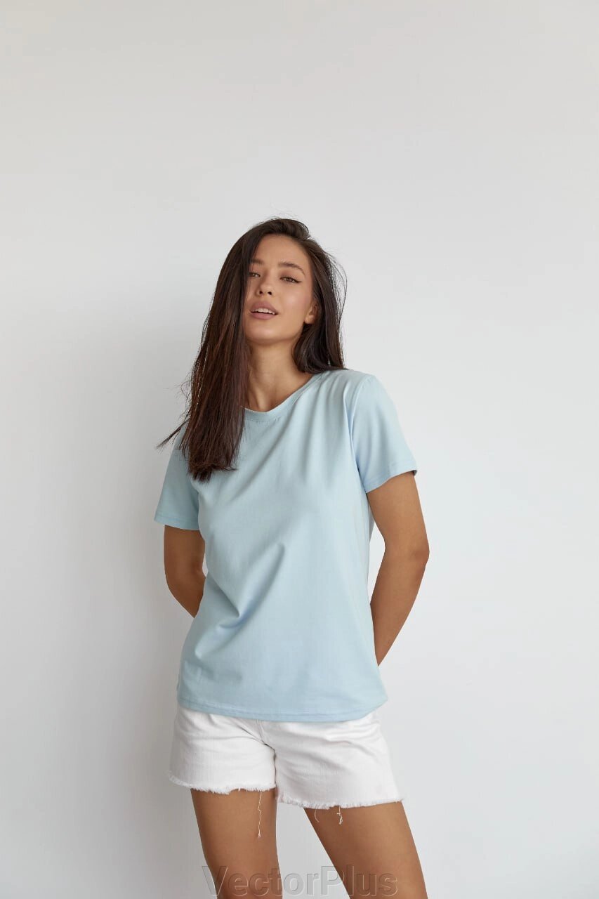 Жіноча базова футболка колір світло-блакитний нар. 2XL 449921 від компанії VectorPlus - фото 1