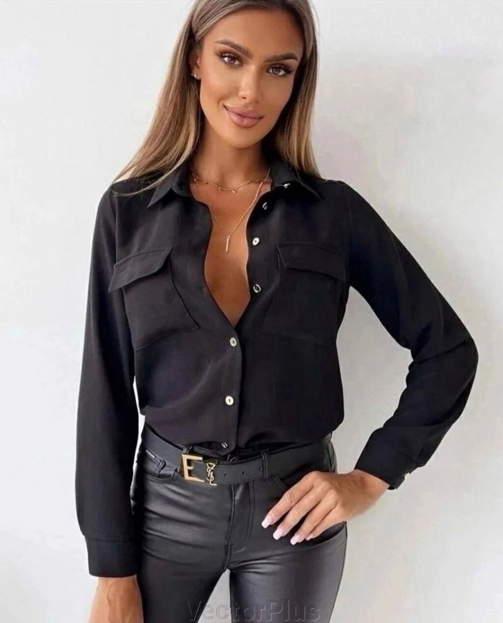 Жіноча блуза колір чорний р. 42/44 449211 від компанії VectorPlus - фото 1