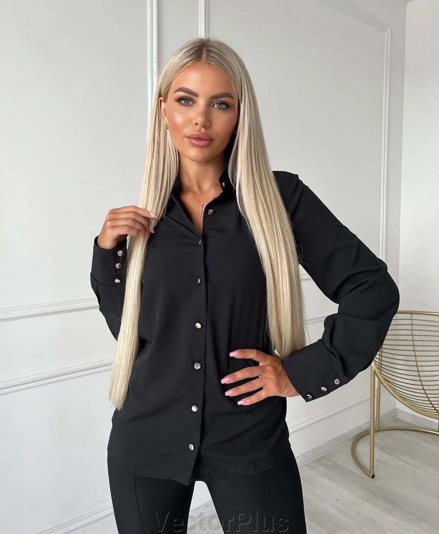 Жіноча блуза софт колір чорний нар. 42/44 452289 від компанії VectorPlus - фото 1
