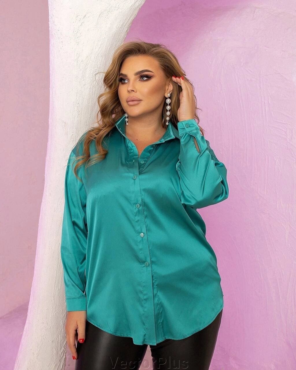 Жіноча блуза-туніка колір смарагдовий нар. 42/46 447347 від компанії VectorPlus - фото 1