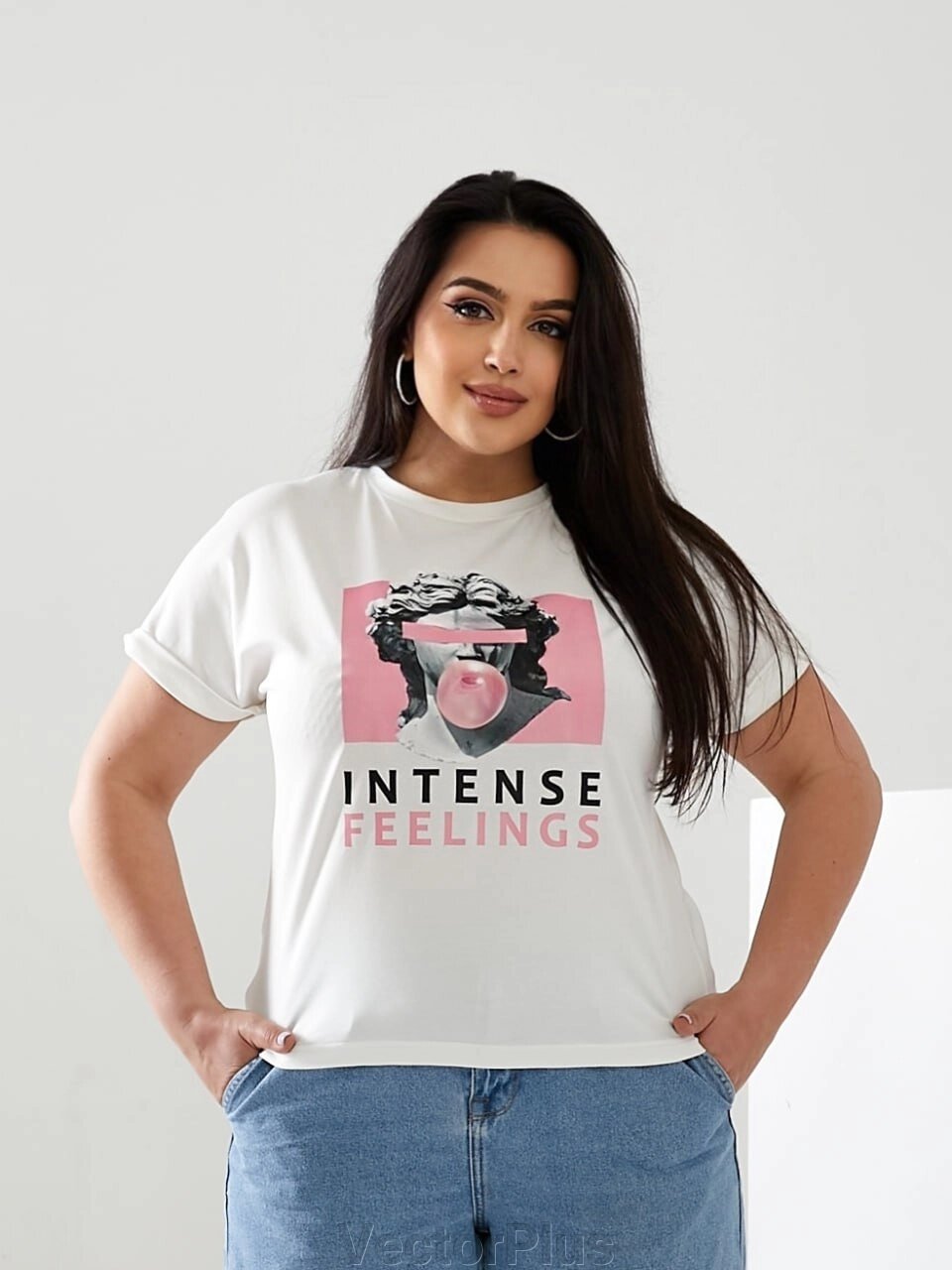 Жіноча футболка INTENSE колір молочний р. 42/46 433041 від компанії VectorPlus - фото 1