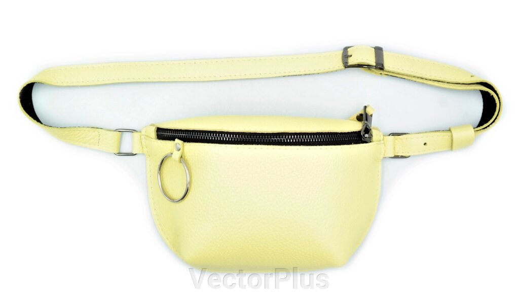 Жіноча шкіряна сумка на пояс бананка колір жовтий 295516 від компанії VectorPlus - фото 1