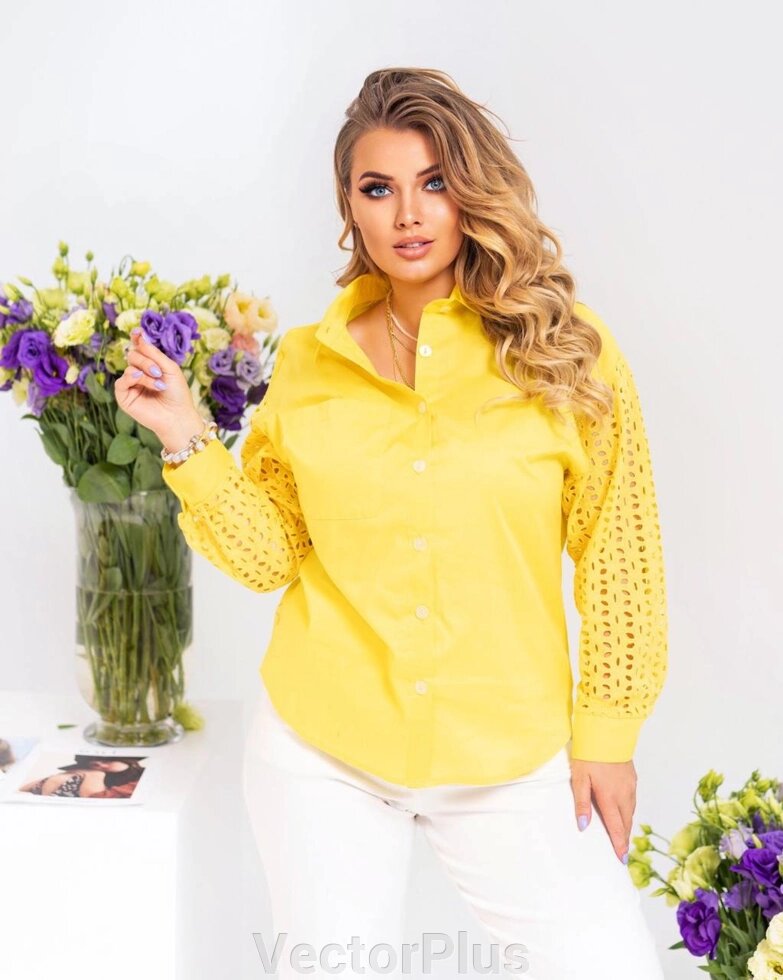 Жіноча сорочка з бавовни та тіста жовтої річки. 46/48 374012 від компанії VectorPlus - фото 1