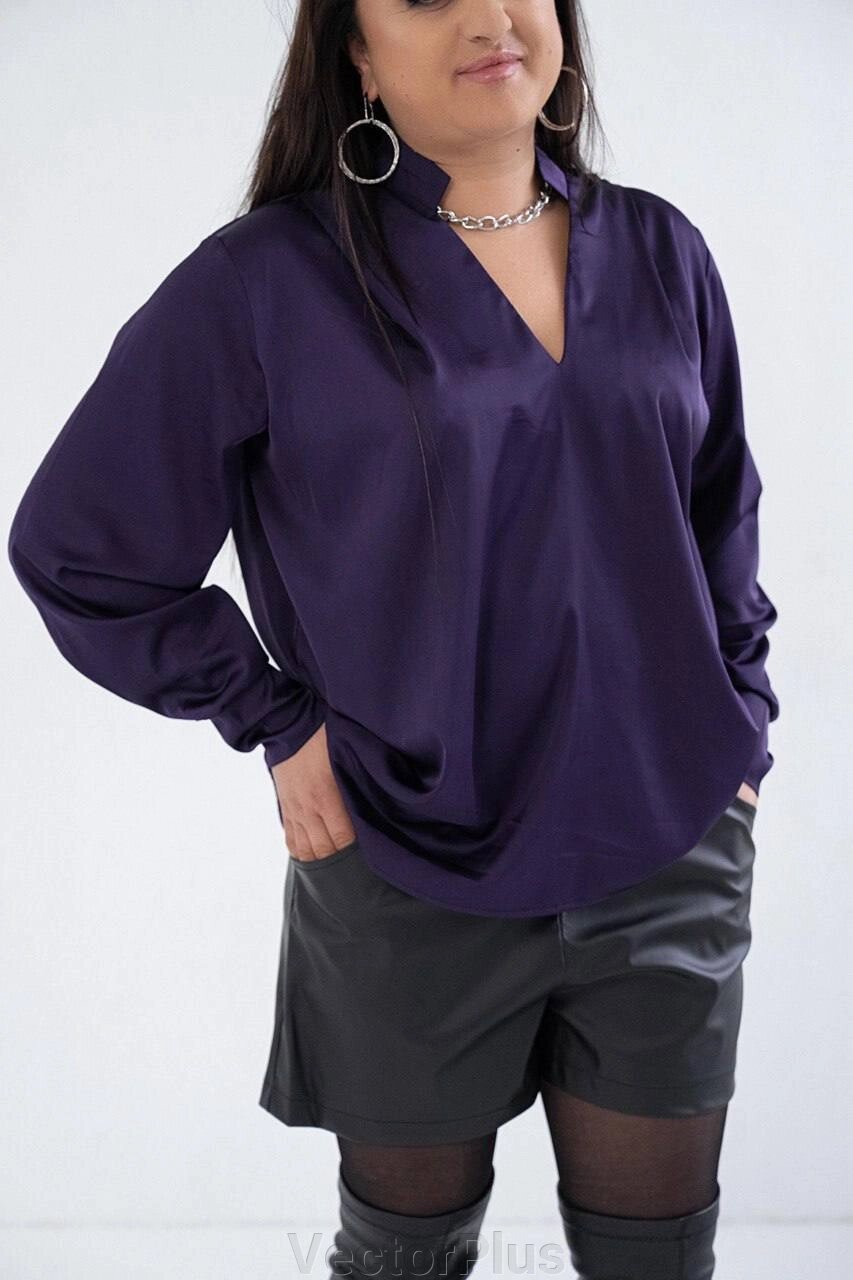 Жіноча сорочка з шовку армані колір фіолетовий нар. 44/48 446628 від компанії VectorPlus - фото 1