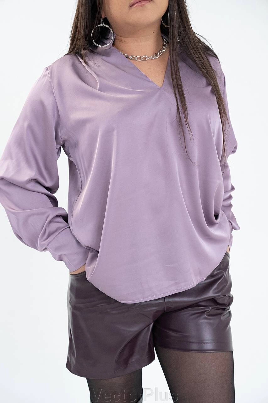 Жіноча сорочка з шовку армані колір лаванду нар. 44/48 445857 від компанії VectorPlus - фото 1