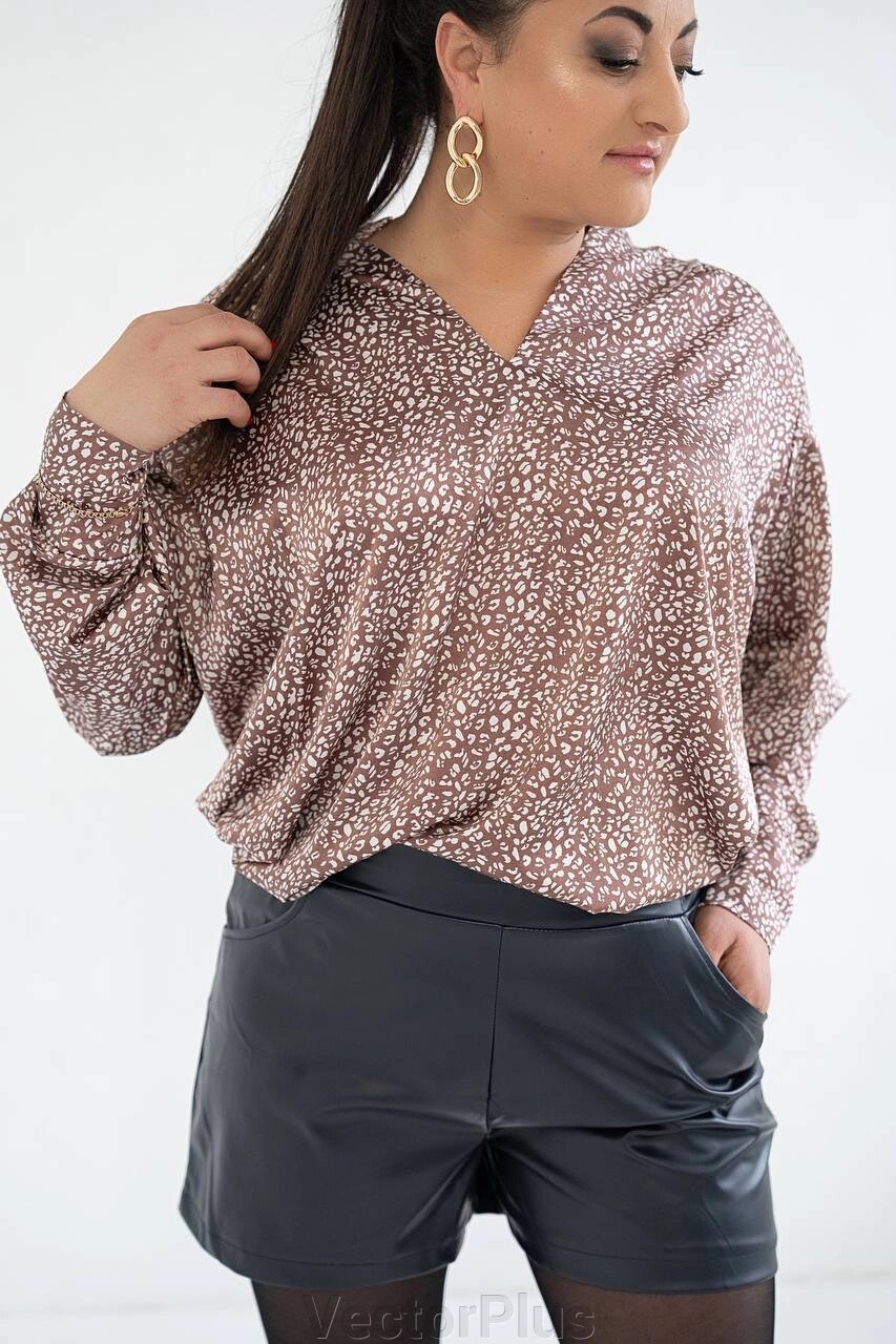 Жіноча сорочка з шовку армані колір мокко нар. 44/48 446631 від компанії VectorPlus - фото 1