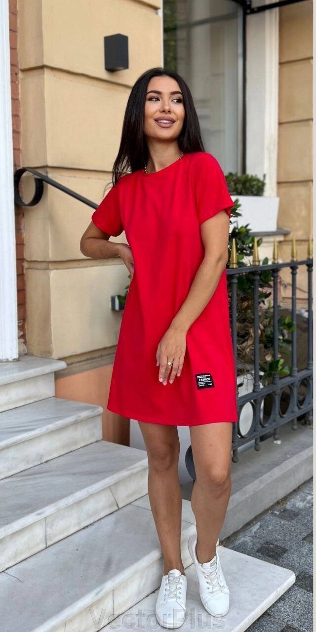Жіноча сукня вільного крою колір червоний р. 42/44 452815 від компанії VectorPlus - фото 1