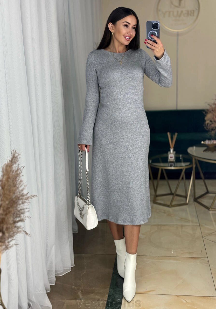 Жіноча сукня з ангори колір сірий. 50/52 447940 від компанії VectorPlus - фото 1