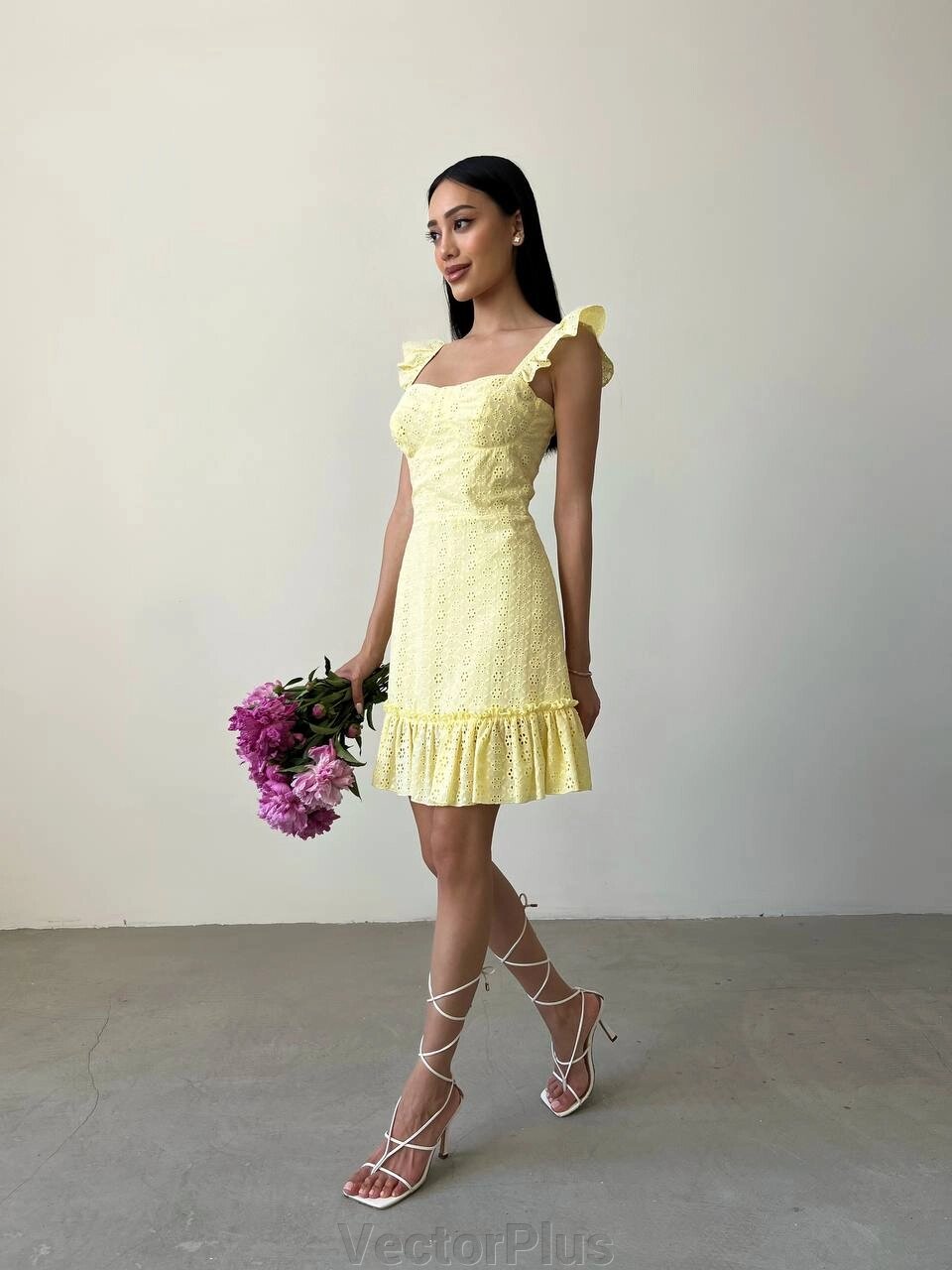 Жіноча сукня з прошви колір жовтий нар. 42 437875 від компанії VectorPlus - фото 1
