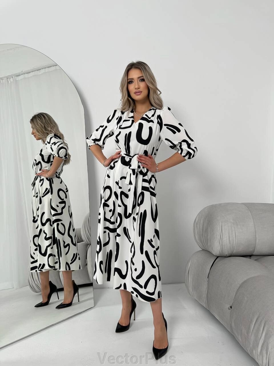 Жіноча сукня з шовкового софту колір білий нар. 42/44 454127 від компанії VectorPlus - фото 1