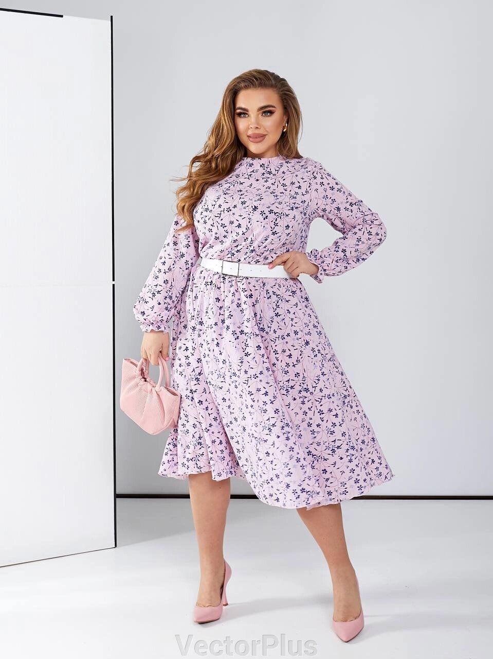 Жіноча вільна сукня із софту колір фіолетовий р. 42/46 450388 від компанії VectorPlus - фото 1