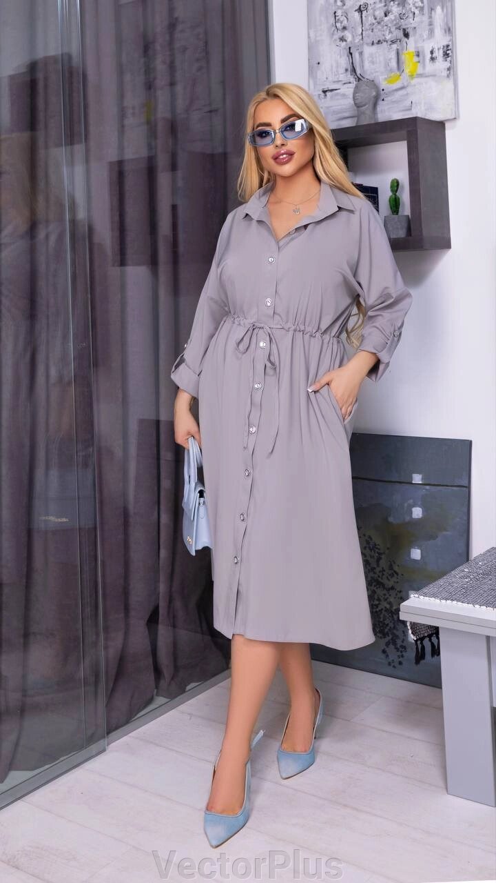 Жіноча вільна сукня із софту колір сірий р. 50/52 452556 від компанії VectorPlus - фото 1