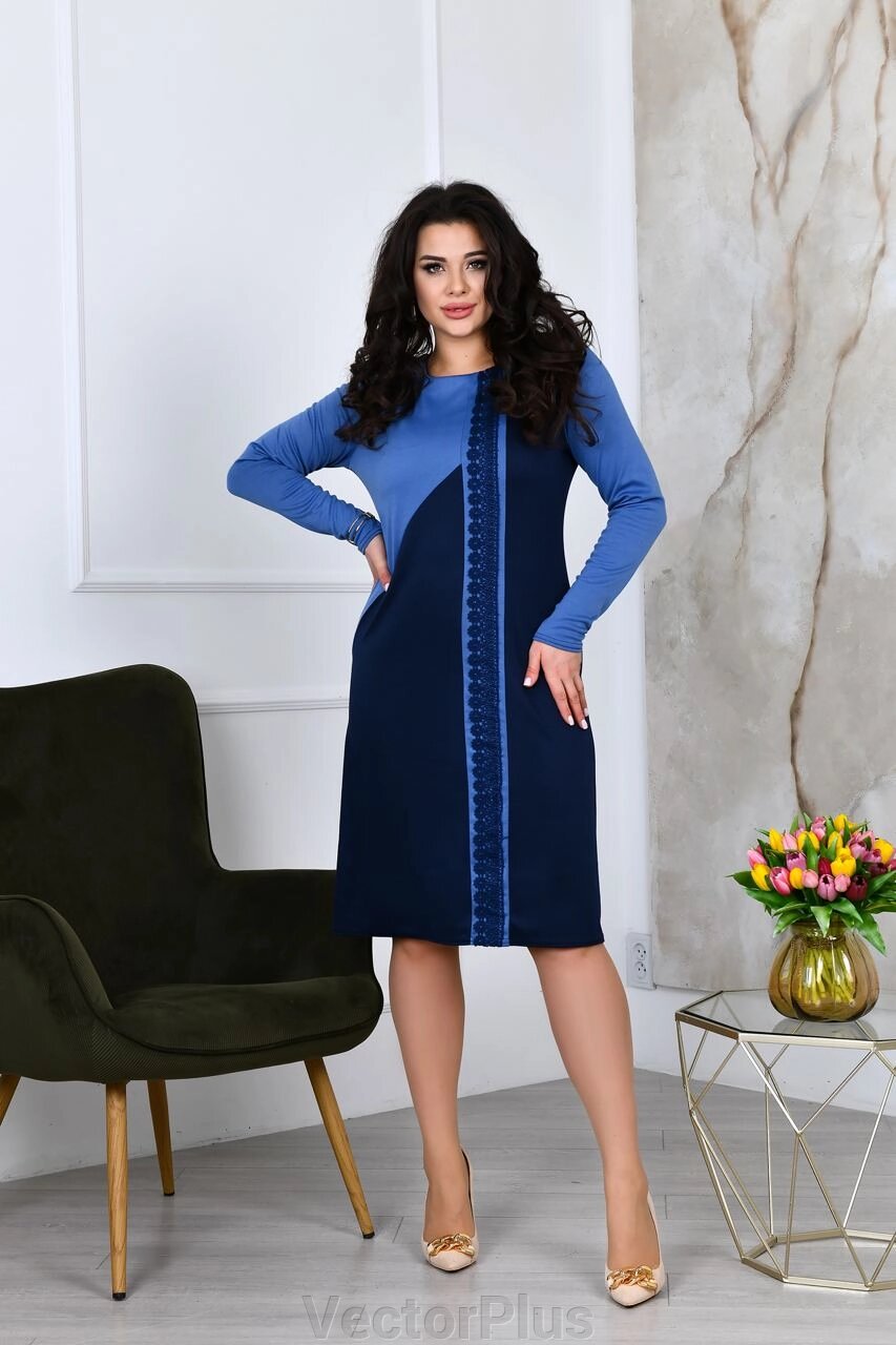 Жіноча в’язана сукня в блакитному r. 52/54 396969 від компанії VectorPlus - фото 1