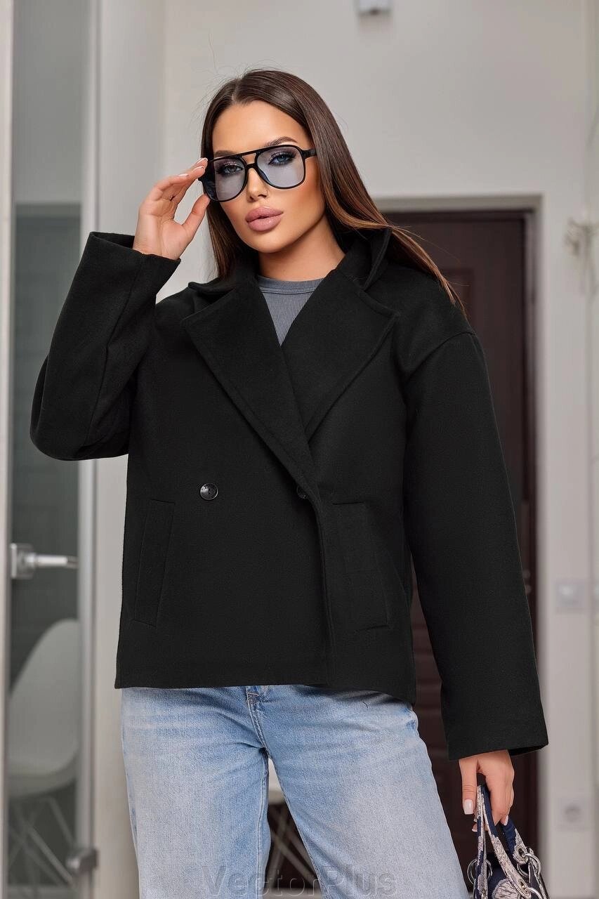 Жіноче пальто з кашеміру колір чорний нар. 42/44 447342 від компанії VectorPlus - фото 1