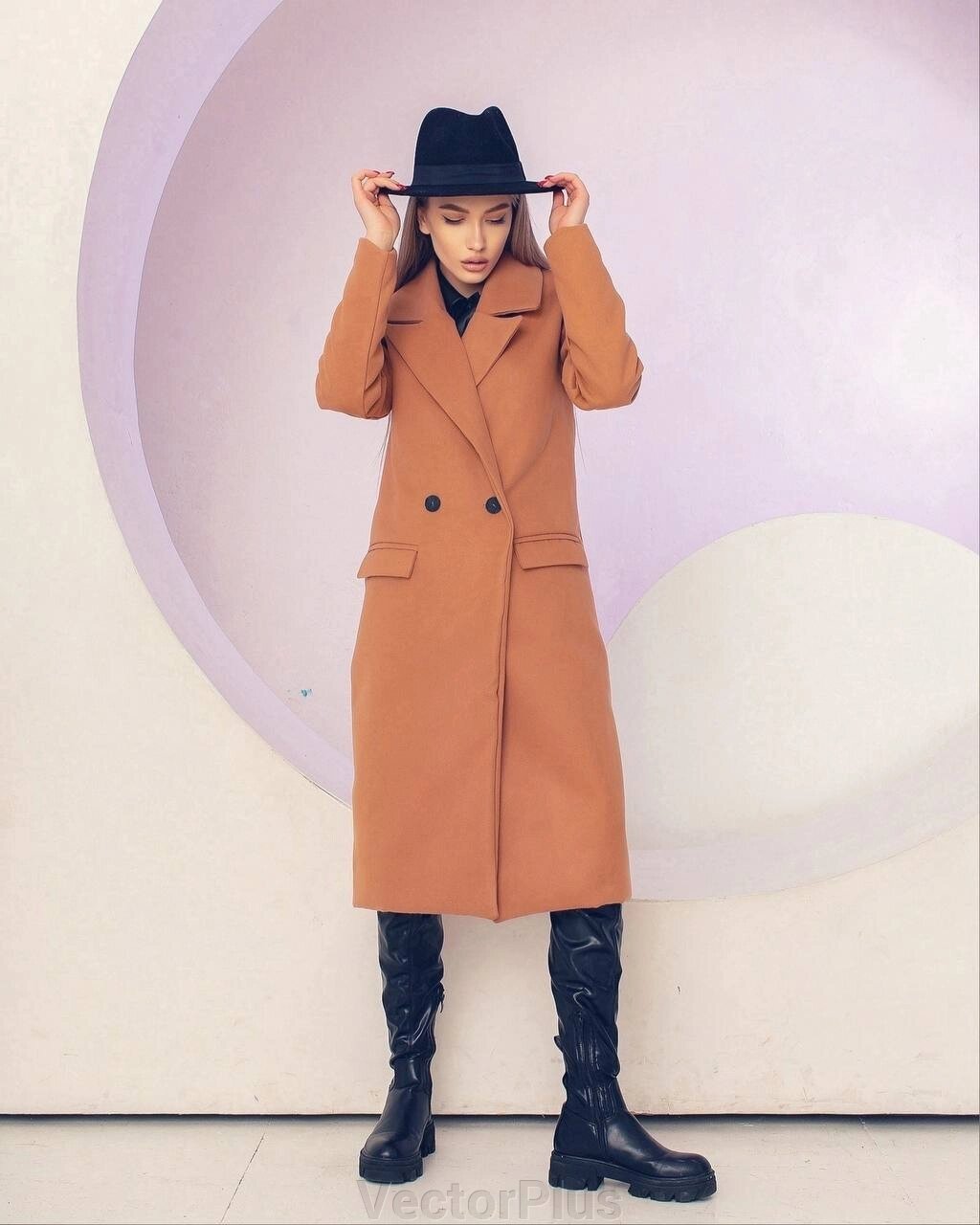 Жіноче пальто з кашеміру колір мокко нар. 42/44 448930 від компанії VectorPlus - фото 1