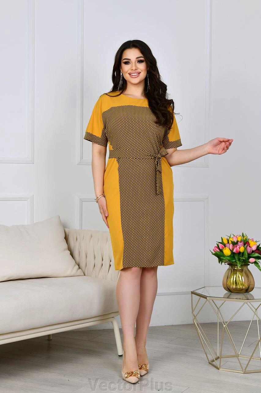 Жіноче плаття прямого фасону колір жовтий р. 48/50 432783 від компанії VectorPlus - фото 1