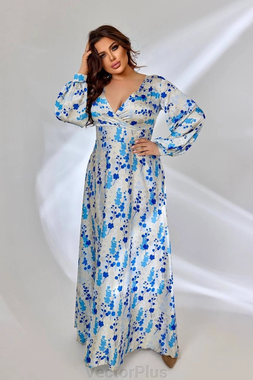 Жіноче плаття вільного крою колір блакитний р. 50/52 452817 від компанії VectorPlus - фото 1