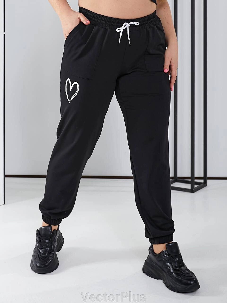 Жіночі штани колір чорний р. 50/52 450089 від компанії VectorPlus - фото 1