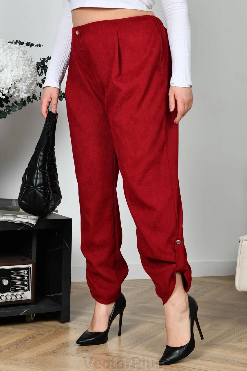 Жіночі штани з мікровельвету колір червоний нар. 48/50 453799 від компанії VectorPlus - фото 1