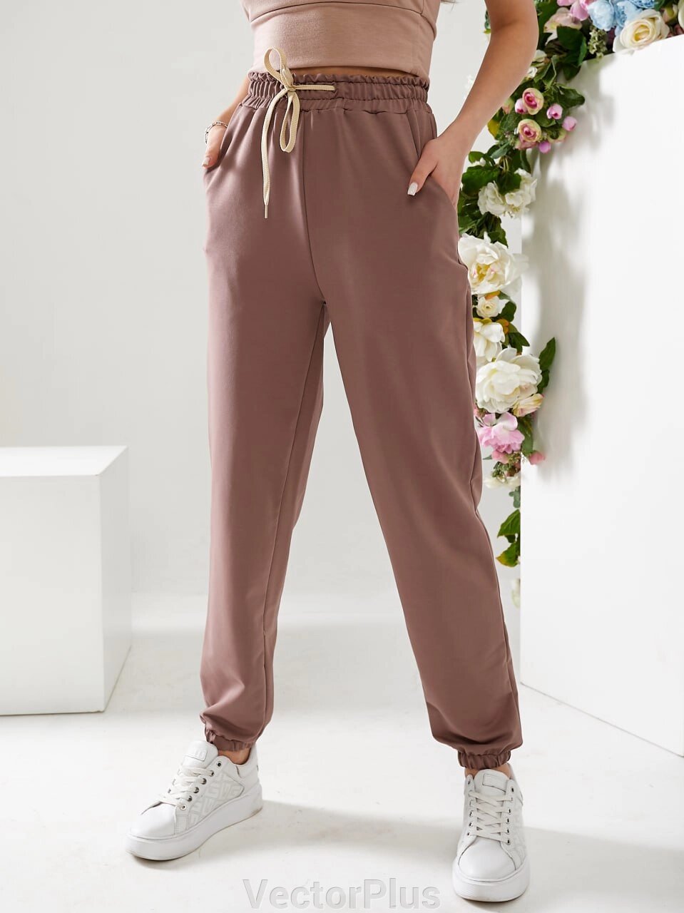 Жіночі спортивні штани Два -ніки Мокко р. 42 406288 від компанії VectorPlus - фото 1