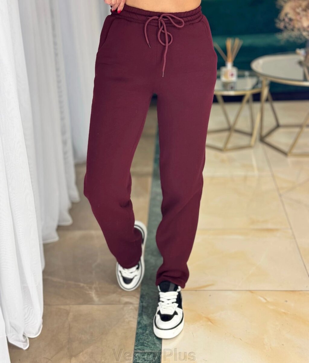 Жіночі спортивні штани колір бордовий р. 50/52 444927 від компанії VectorPlus - фото 1