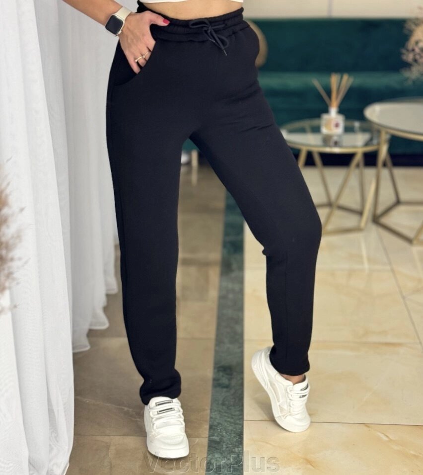 Жіночі спортивні штани колір чорний р. 42/44 444920 від компанії VectorPlus - фото 1