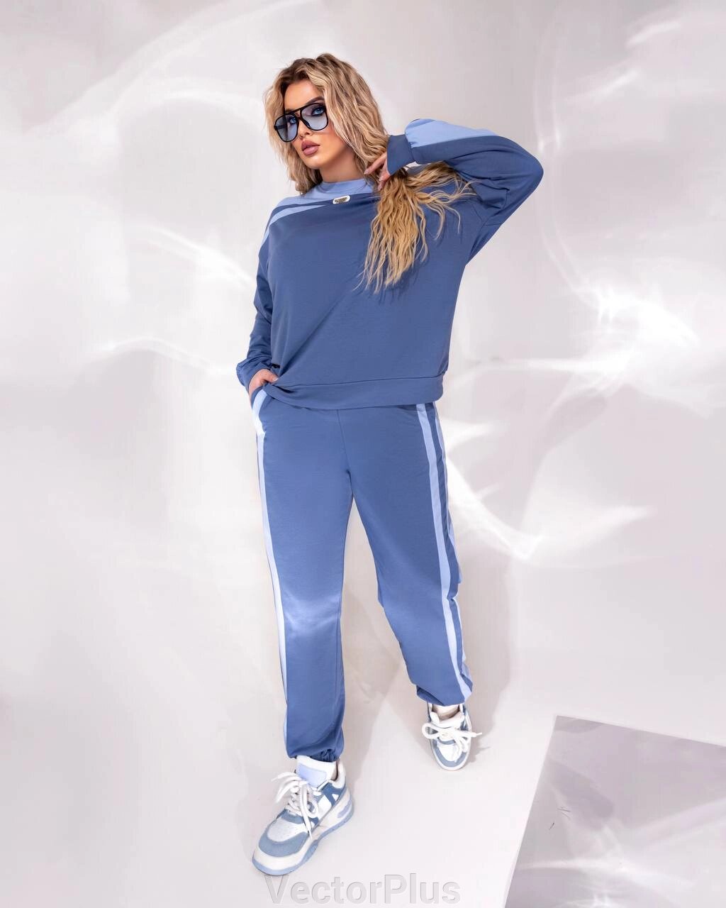 Жіночий костюм-двійка колір джинс-блакитний нар. 50/52 449898 від компанії VectorPlus - фото 1
