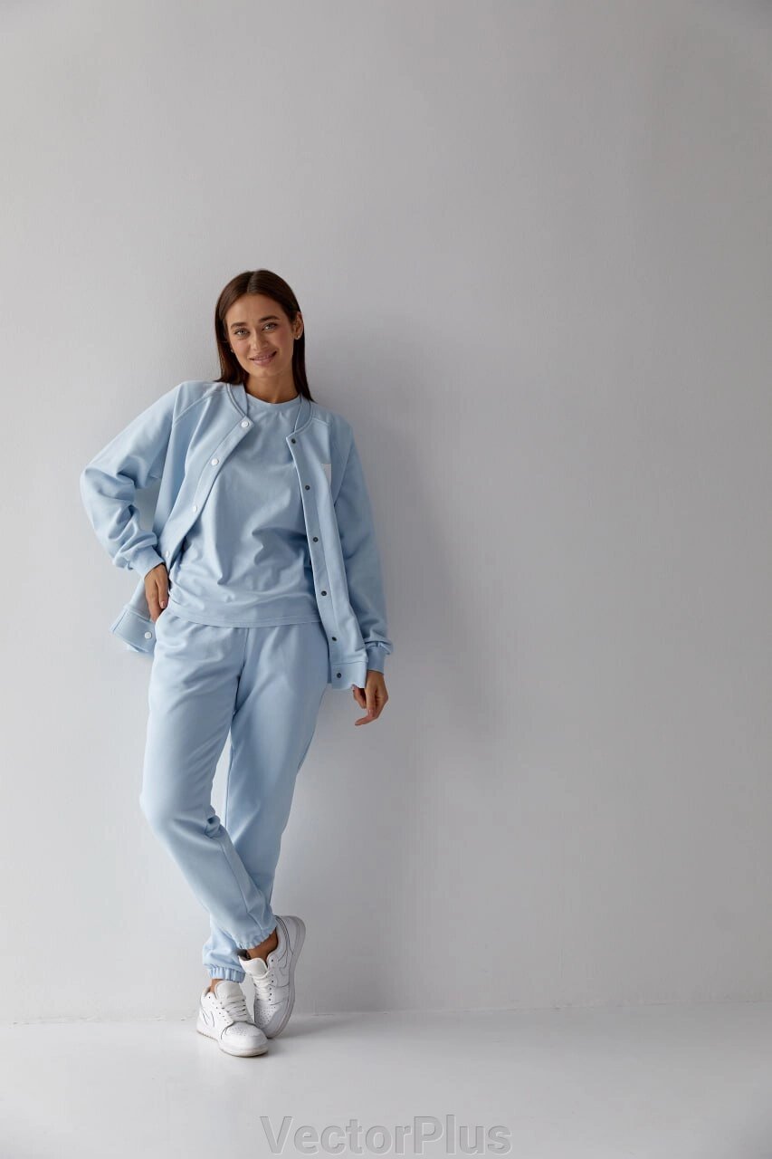 Жіночий костюм худі+джогер колір світло-блакитний р. L 441448 від компанії VectorPlus - фото 1