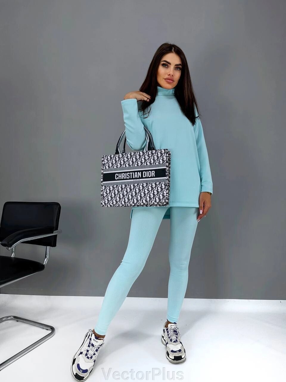 Жіночий костюм лосини та кофта колір блакитний нар. 42/44 449992 від компанії VectorPlus - фото 1