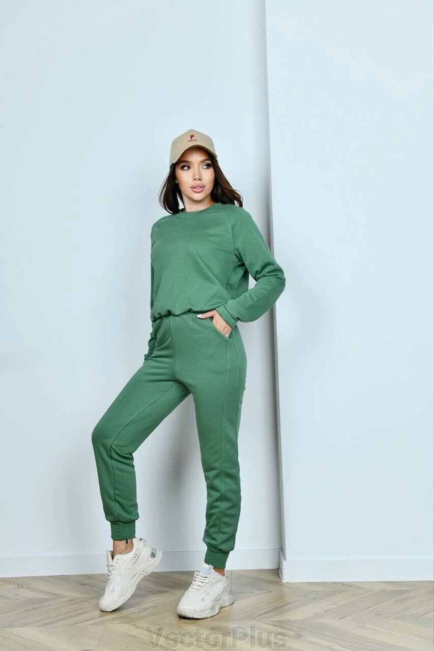 Жіночий спортивний костюм двійка колір зелений нар. 42/44 442103 від компанії VectorPlus - фото 1