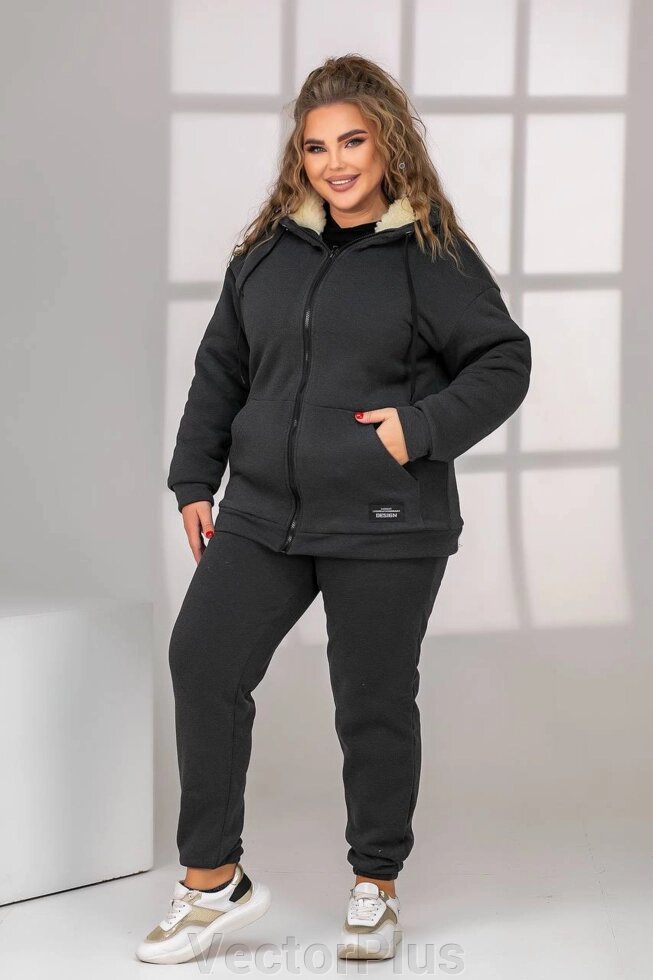 Жіночий теплий костюм на сірому флісі 382764 від компанії VectorPlus - фото 1