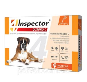 Инспектор Quadro С (Inspector) капли для собак,1 пипетка 25-40 кг