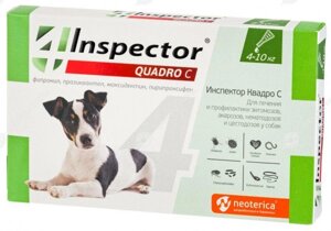 Инспектор Quadro С (Inspector) капли для собак,1 пипетка 4-10 кг