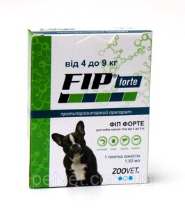 Краплі ФІП Форте (Fip Forte) від бліх, кліщів і комарів для собак 4 - 9 кг.