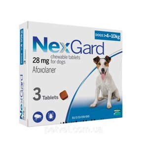 Нексгард (NexGard M) таблетки від бліх і кліщів для собак 4 -10 кг.