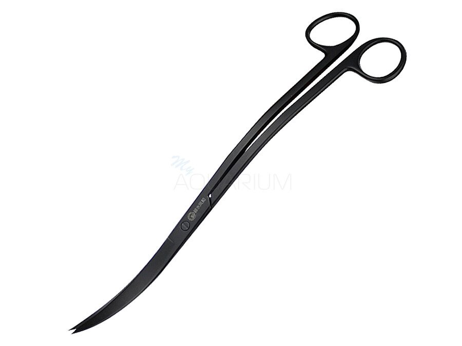 Ножиці загострені S-подібні хвильові BSFH Professional Black, 25 см від компанії Інтернет-магазин MyAquarium - фото 1