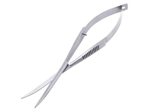 Ножиці гострокінцеві зігнуті пружинні AQUA-TECH PROFI, 16 см