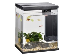 Настільний міні акваріум на 7 літрів AQUA-TECH CUBE A5 ultra clear glass, чорний