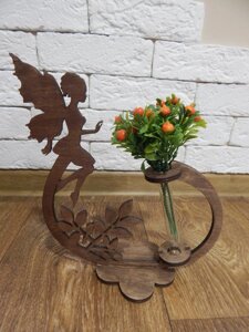 Дерев'яна підставка для квітів і композицій із колбою "Фея"