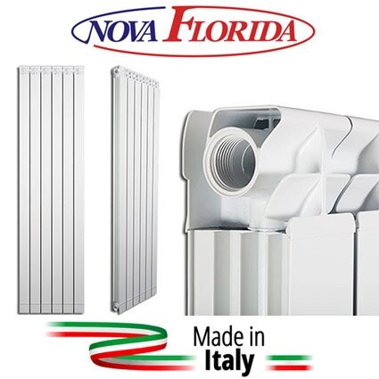 Алюмінієвий радіатор Nova Florida Maior Aleternum S/90 1000*10 висота 1000мм, ІТАЛІЯ від компанії Модна Хата - фото 1