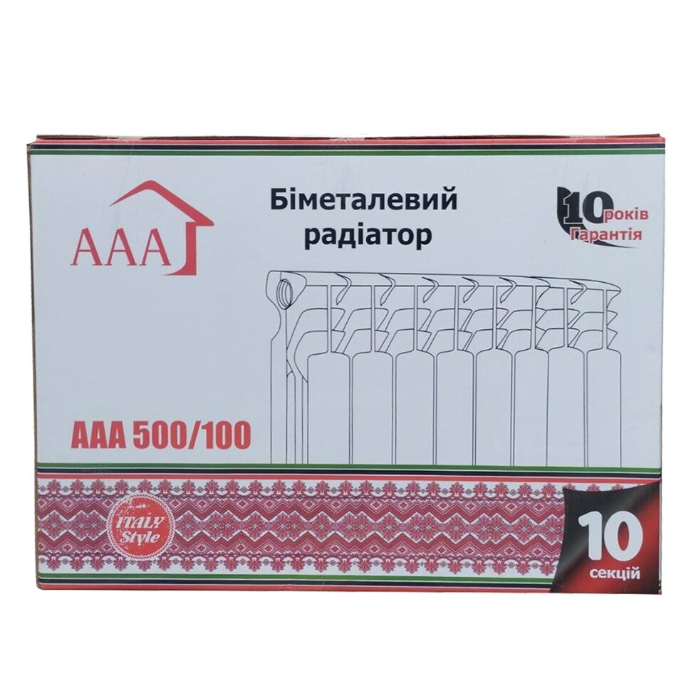 Біметалічний радіатор AAA Standart 500*96, Польща (три А) (вага секції 1,5) від компанії Модна Хата - фото 1